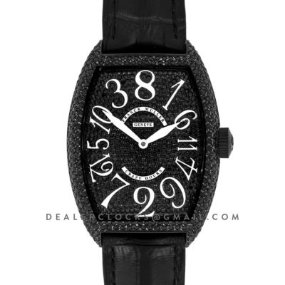 Crazy Hours Black Diamond Dial With White Markers in PVD