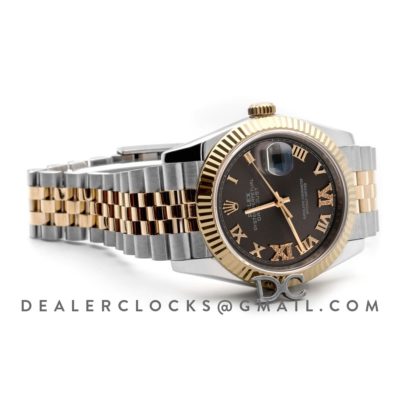 Datejust 36 126283RBR Dark Rhodium Dial in Yellow Gold and Steel with Diamond Roman Numerals Markers