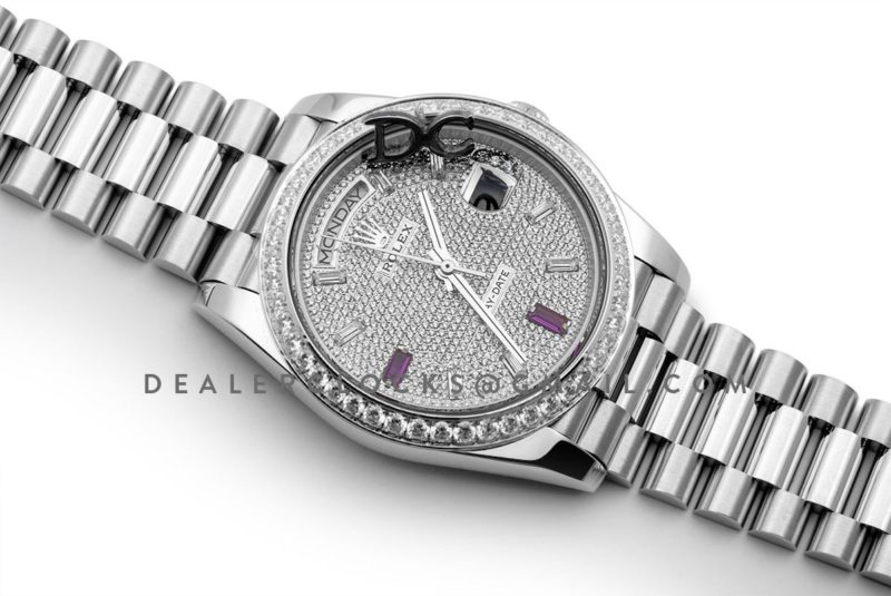 Day-Date 40 Platinum Diamond bezel and Paved Dial 228396