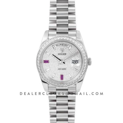 Day-Date 40 Platinum Diamond bezel and Paved Dial 228396