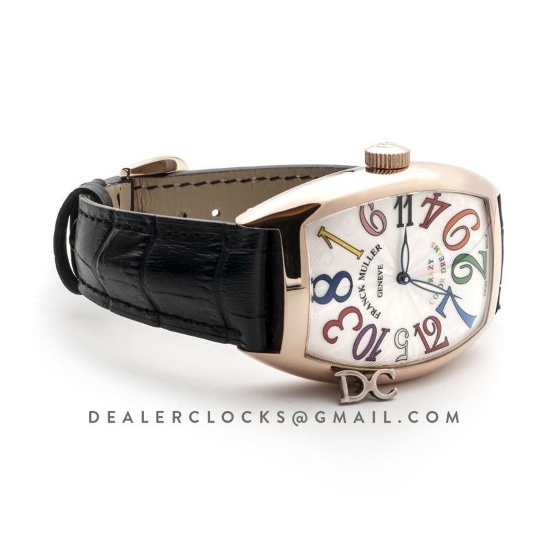 Crazy Hours White Dial with Colourful Markers in Rose Gold