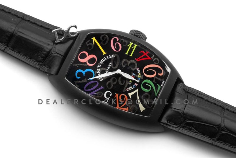 Crazy Hours Black Dial with Colourful Markers in PVD