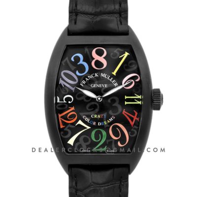 Crazy Hours Black Dial with Colourful Markers in PVD