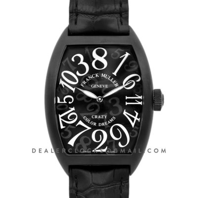 Crazy Hours Black Dial with White Markers in PVD