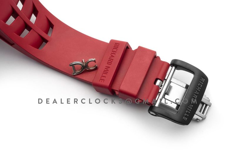 RM 011 Automatic Flyback Chronograph Carbon on Red Rubber Strap