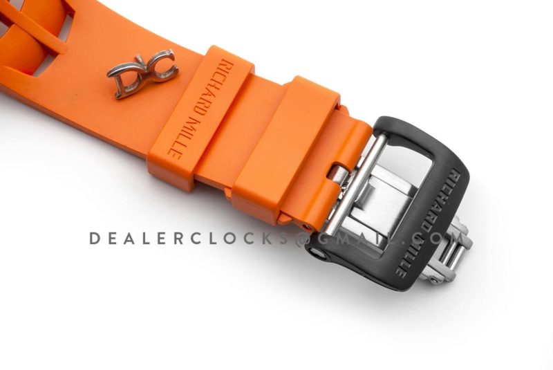 RM 011 Automatic Flyback Chronograph Carbon on Orange Rubber Strap