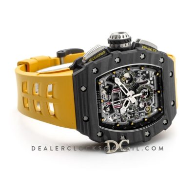 RM 011 Automatic Flyback Chronograph Carbon on Yellow Rubber Strap