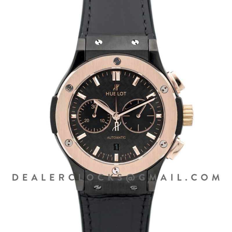 Classic Fusion Chronograph Black Dial with Rose Gold Bezel in PVD