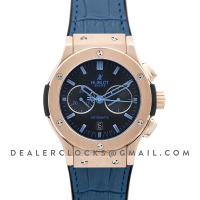 Classic Fusion Chronograph Blue Dial with Blue Marker in Rose Gold