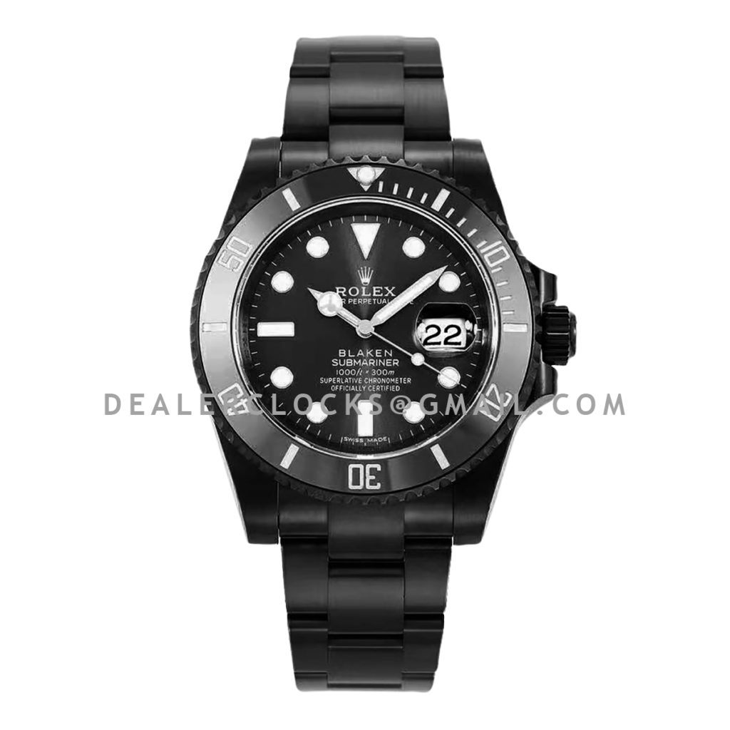 Blaken Submariner 116610 Black Dial in DLC Dealer Clocks