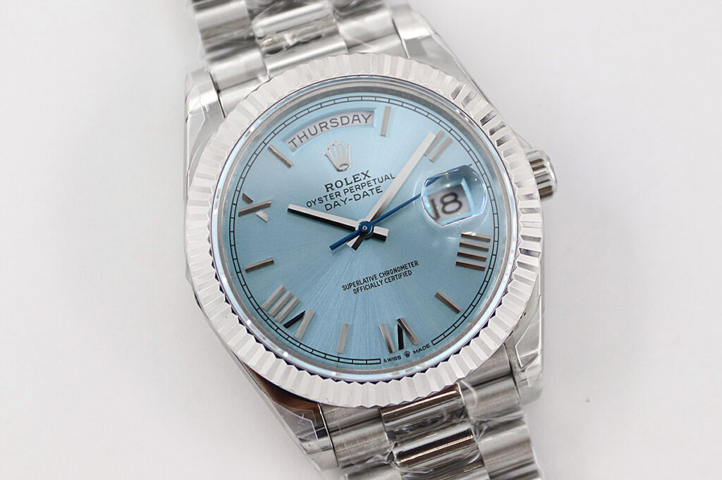 Day-Date 40 228236 Blue Dial in Platinum - Dealer Clocks